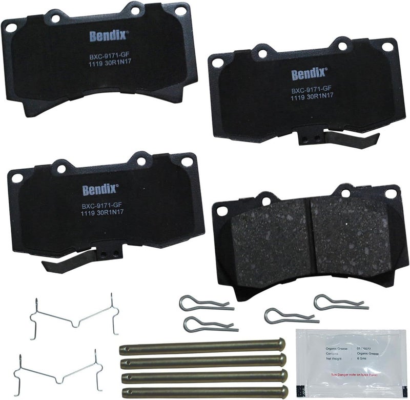 Bendix بطانات الفرامل الأمامية السيراميكية Priority1 CFC1119 لسيارة هامر H3 2010-2006، H3T 2010-2009 - Image 1
